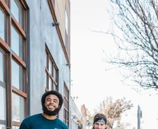 Wiebe's moving crew walking to a job